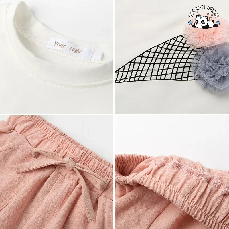 LEZONKIDS - Conjuntos de Roupas Personalizáveis para Crianças Pequenas de Manga Curta para o Verão